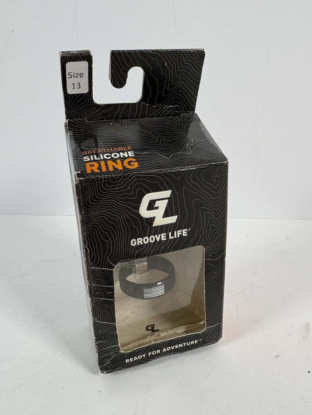 Groove Life Edge America Black White Flag Silicone Ring Sz 13 Mens Wedding Band
